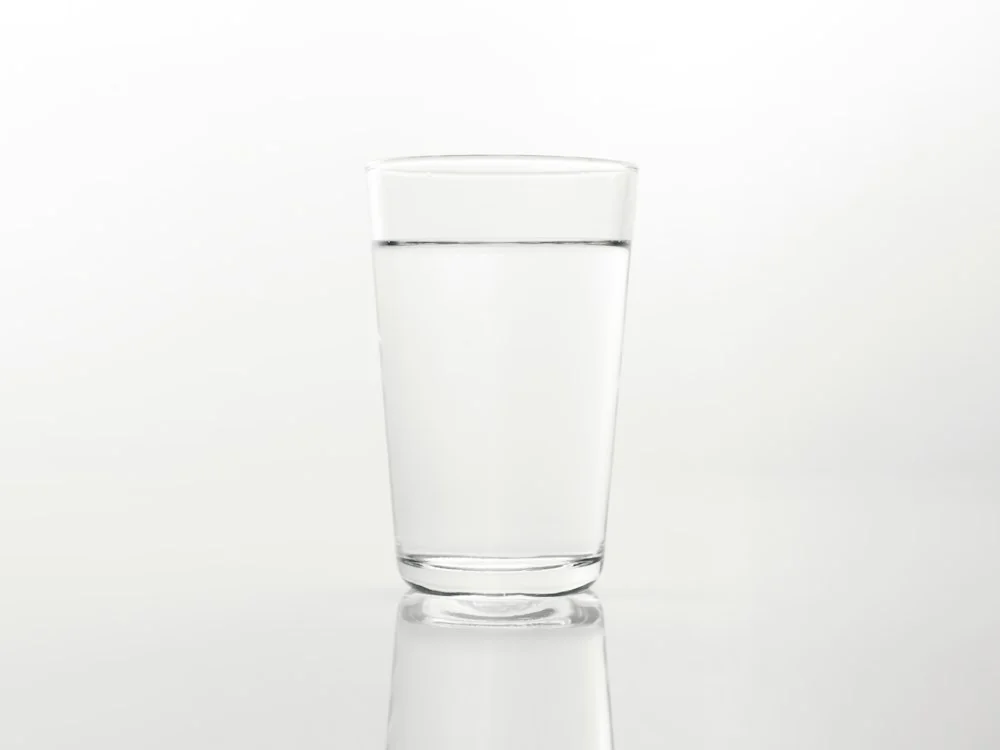 A plain glass of drinking water