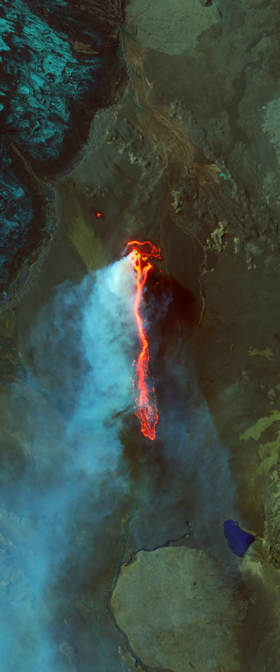 Holuhraun ice field, Iceland — satellite view