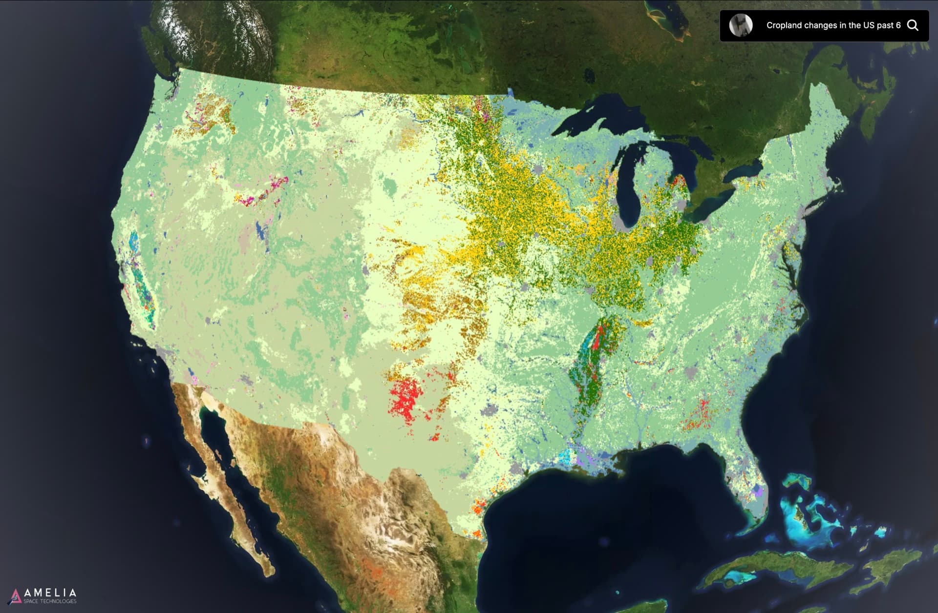 USA cropland changes over time — geospatial analysis of agricultural land use patterns